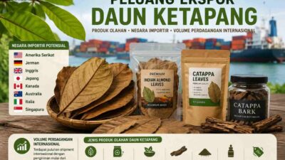 Peluang Ekspor Daun Ketapang Kering, Produk Olahan, Negara Importir dan Potensi Perdagangan Internasional